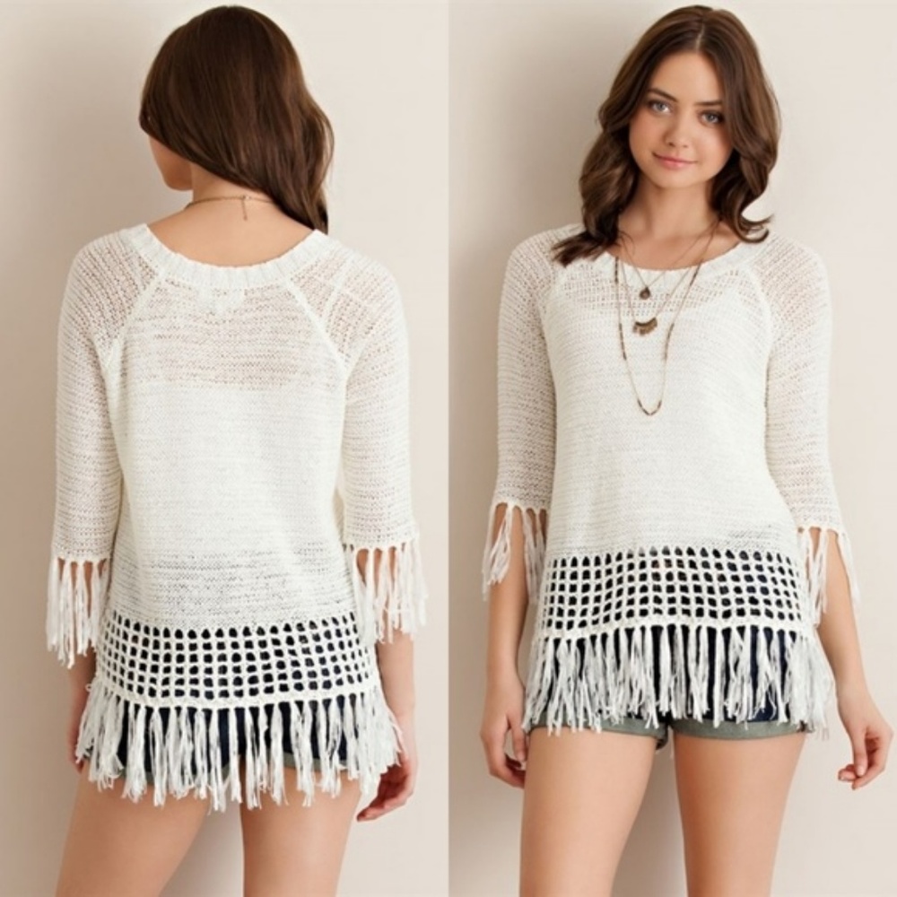 Boho Fringe Festival Sweater
